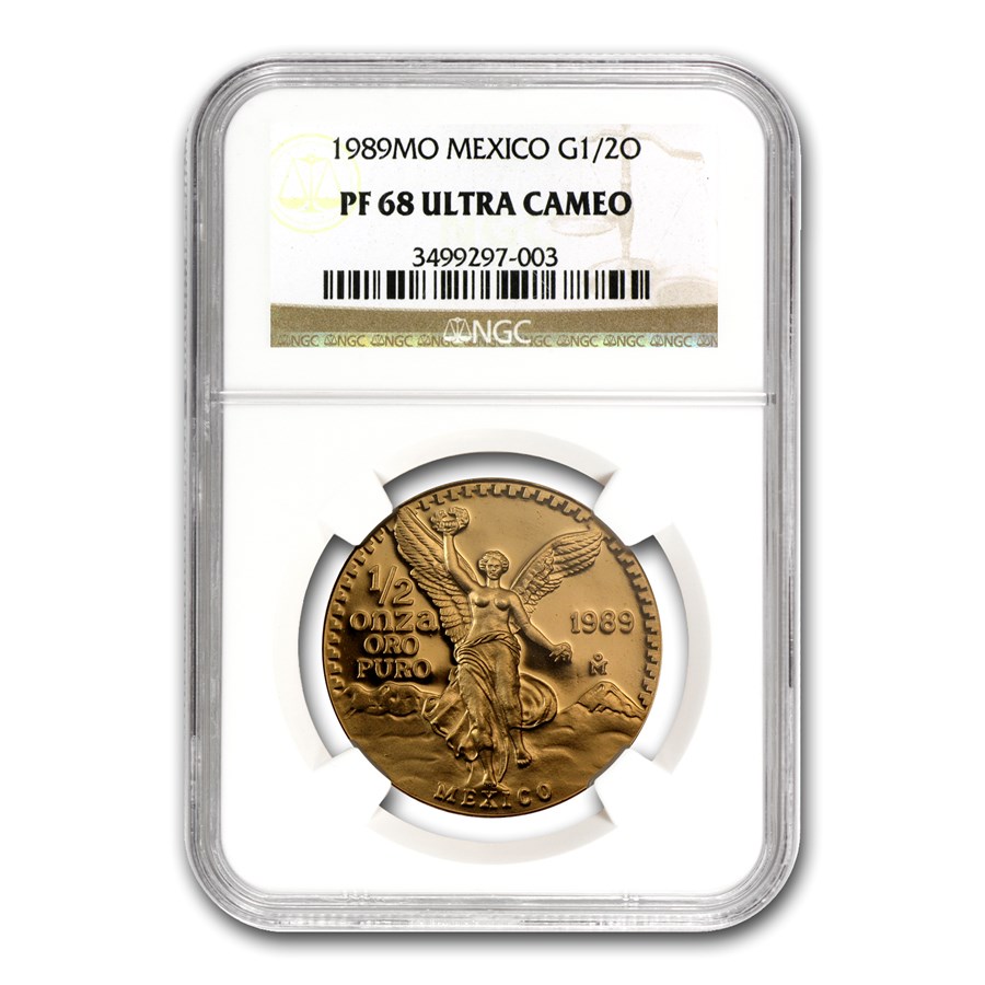 1989 Mexico 1/2 oz Gold Libertad PF-68 NGC
