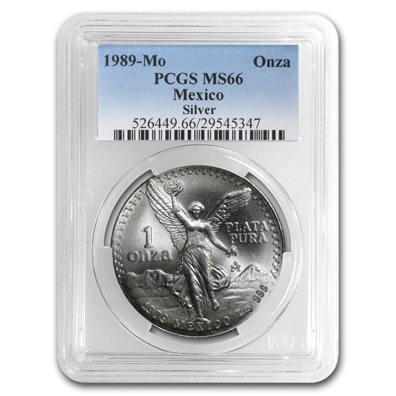 1989 Mexico 1 oz Silver Libertad MS-66 PCGS 1989 Mexico 1 oz Silver Libertad MS-66 PCGS