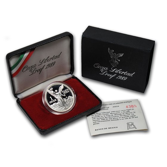 1989 Mexico 1 oz Silver Libertad Proof (w/Box & COA) 1989 Mexico 1 oz Silver Libertad Proof (w/Box & COA)