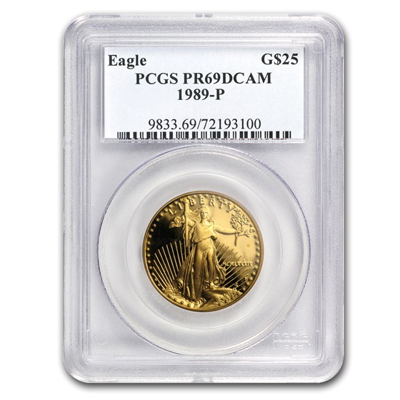 1989-P 1/2 oz Proof American Gold Eagle PR-69 DCAM PCGS 1989-P 1/2 oz Proof American Gold Eagle PR-69 DCAM PCGS