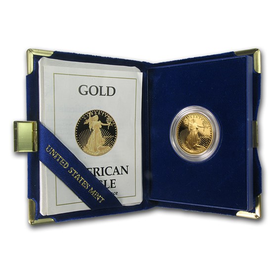 1989-P 1/2 oz Proof American Gold Eagle (w/Box & COA)