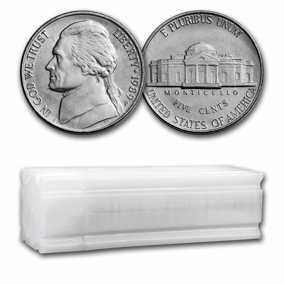 1989-P Jefferson Nickel 40-Coin Roll BU 1989-P Jefferson Nickel 40-Coin Roll BU