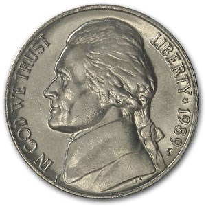 1989-P Jefferson Nickel BU