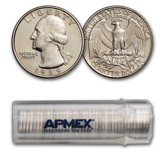 1989-P Washington Quarter 40-Coin Roll BU 1989-P Washington Quarter 40-Coin Roll BU