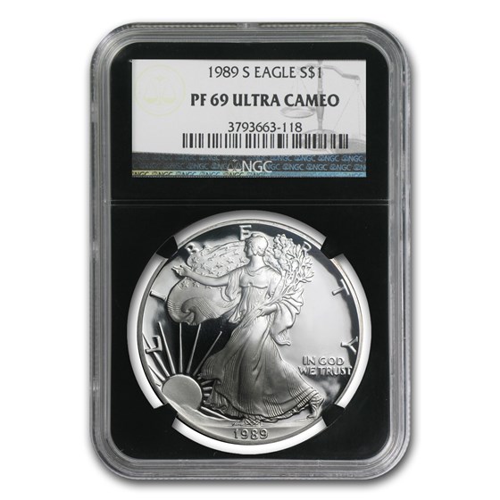 1989-S Proof American Silver Eagle PF-69 NGC (Retro Black Insert) 1989-S Proof American Silver Eagle PF-69 NGC (Retro Black Insert)