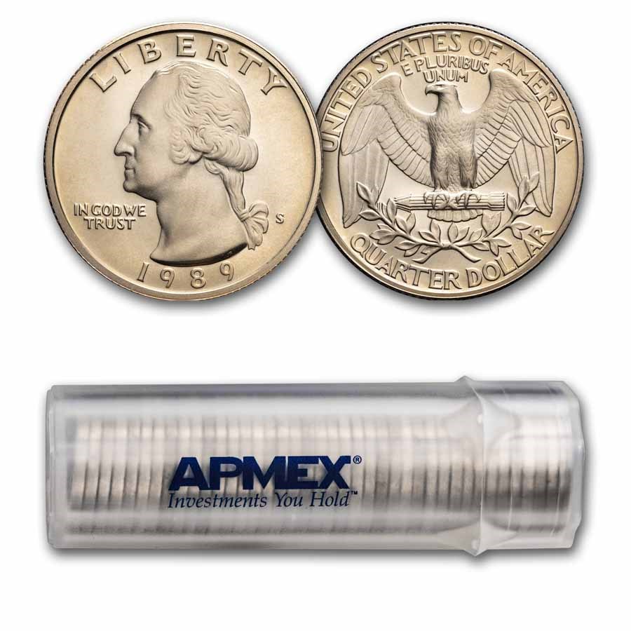 1989-S Washington Quarter 40-Coin Roll Proof