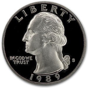 1989-S Washington Quarter Gem Proof 1989-S Washington Quarter Gem Proof