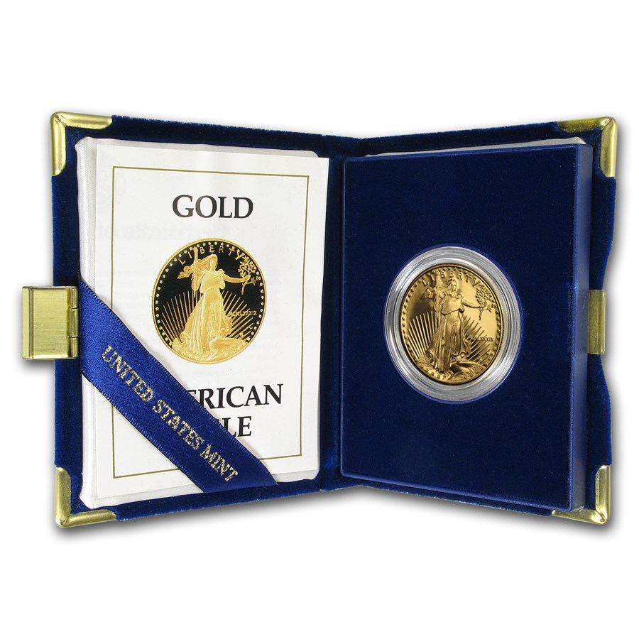 1989-W 1 oz Proof American Gold Eagle (w/Box & COA)