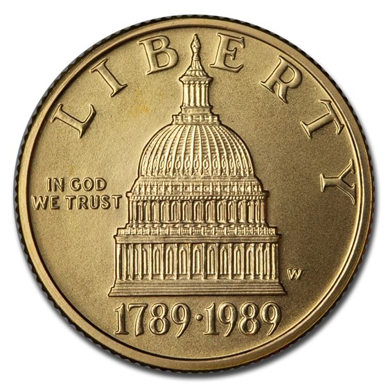 1989-W Gold $5 Commem Congressional BU (Capsule Only) 1989-W Gold $5 Commem Congressional BU (Capsule Only)
