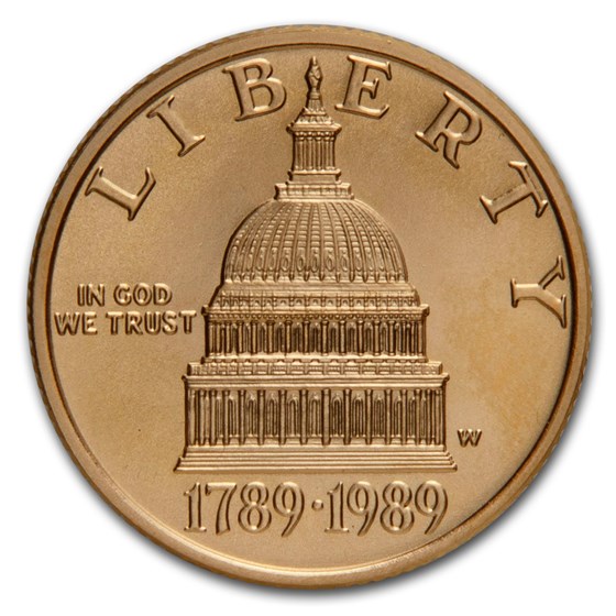 1989-W Gold $5 Commem Congressional BU (w/Box & COA) 1989-W Gold $5 Commem Congressional BU (w/Box & COA)