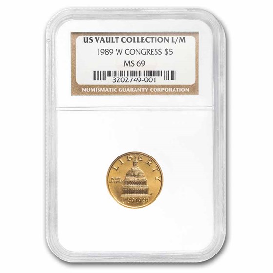 1989-W Gold $5 Commem Congressional MS-69 NGC 1989-W Gold $5 Commem Congressional MS-69 NGC