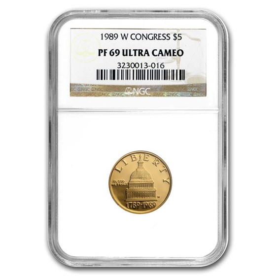 1989-W Gold $5 Commem Congressional PF-69 NGC 1989-W Gold $5 Commem Congressional PF-69 NGC