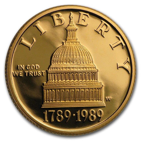 1989-W Gold $5 Commem Congressional Proof (w/Box & COA) 1989-W Gold $5 Commem Congressional Proof (w/Box & COA)