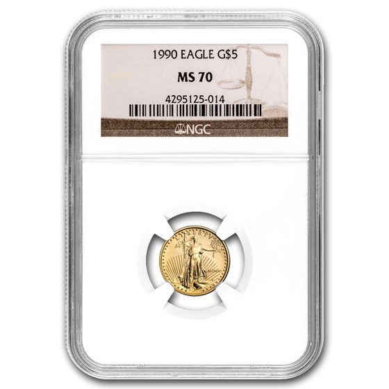 1990 1/10 oz American Gold Eagle MS-70 NGC 1990 1/10 oz American Gold Eagle MS-70 NGC