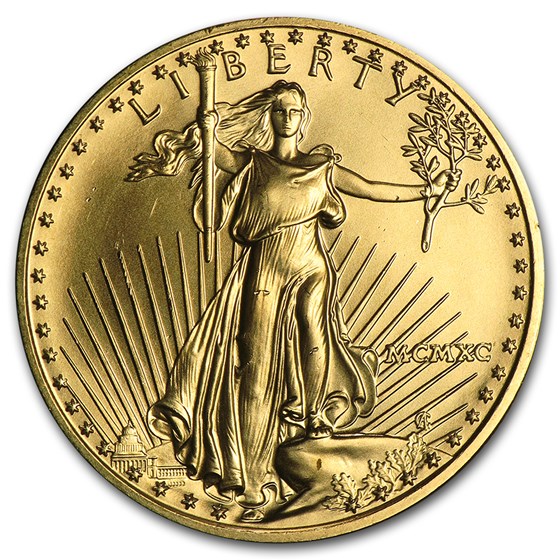 1990 1/2 oz American Gold Eagle BU (MCMXC)