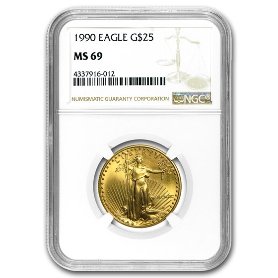 1990 1/2 oz American Gold Eagle MS-69 NGC 1990 1/2 oz American Gold Eagle MS-69 NGC