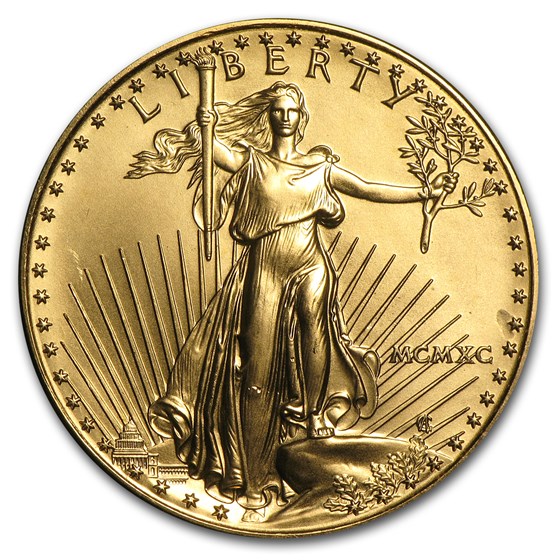 1990 1 oz American Gold Eagle BU (MCMXC)