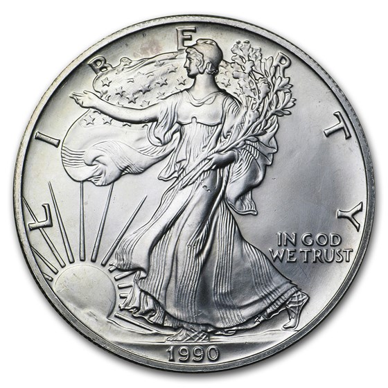 1990 1 oz American Silver Eagle (Abrasions) 1990 1 oz American Silver Eagle (Abrasions)