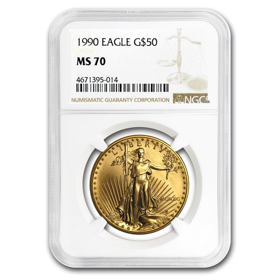1990 1 oz Gold American Eagle MS-70 NGC 1990 1 oz Gold American Eagle MS-70 NGC