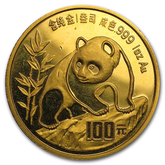 1990 1 oz Gold Chinese Panda Small Date (Abrasions) 1990 1 oz Gold Chinese Panda Small Date (Abrasions)
