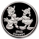 1990 1 oz Silver - Donald Duck - Personality Plus w/Box & COA