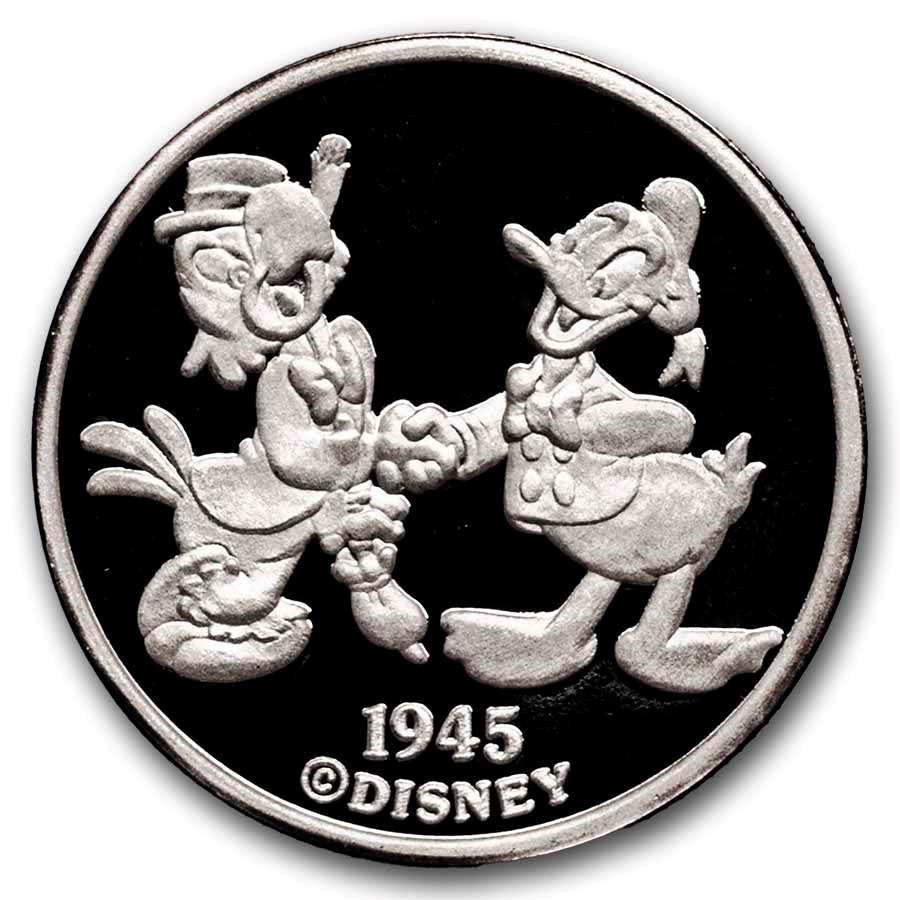 1990 1 oz Silver - Donald Duck - Personality Plus w/Box & COA
