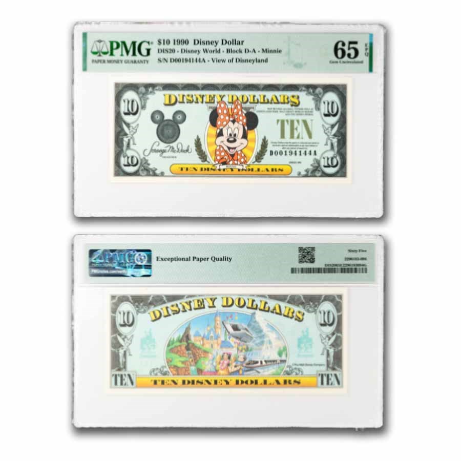 1990 $10.00 (DA) Smiling Minnie CU-65 EPQ PMG (DIS#20)