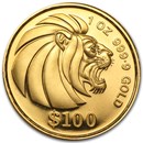 1990-1999 Singapore 1 oz Proof Gold Lion