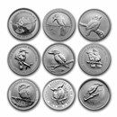 1990-2022 33-Coin 1 oz Silver Kookaburra Set BU (w/o Display Box)
