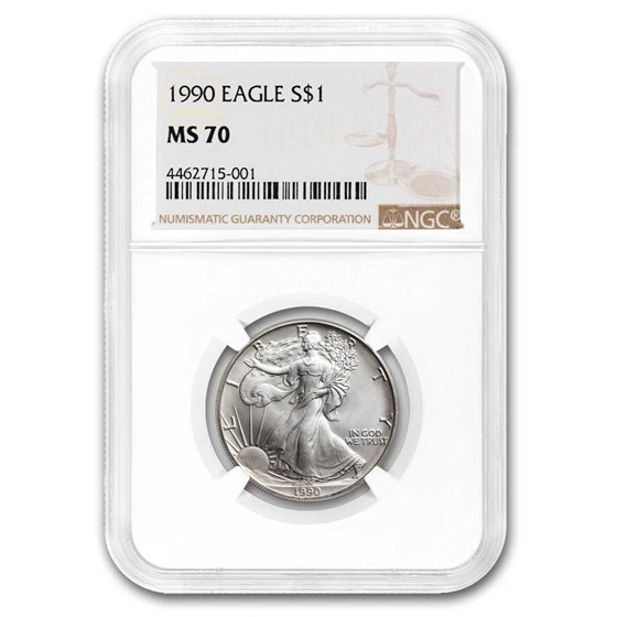 1990 American Silver Eagle MS-70 NGC