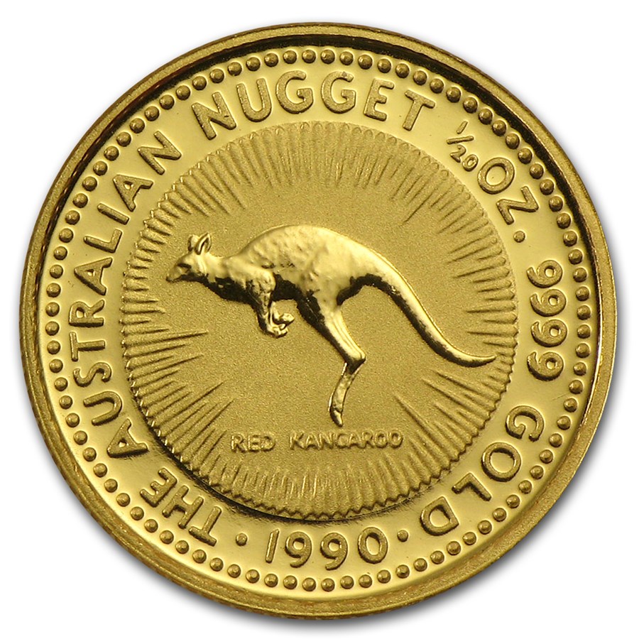 1990 Australia 1/20 oz Gold Nugget