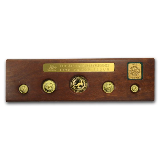 1990 Australia 5-Coin Gold Nugget Proof Set