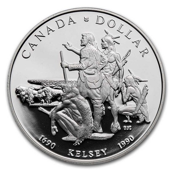 1990 Canada Silver Dollar Proof (Henry Kelsey w/OGP) 1990 Canada Silver Dollar Proof (Henry Kelsey w/OGP)
