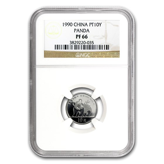 1990 China 1/10 oz Proof Platinum Panda PF-66 NGC 1990 China 1/10 oz Proof Platinum Panda PF-66 NGC
