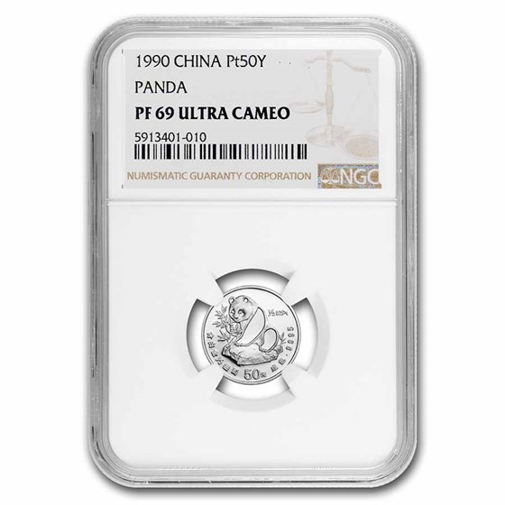 1990 China 1/2 oz Proof Platinum Panda PF-69 NGC