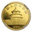 1990 China 1/20 oz Gold Panda Small Date MS-69 NGC