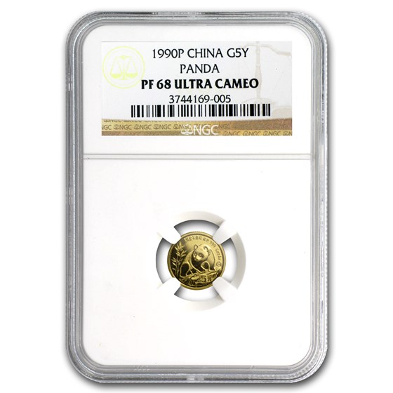 1990 China 1/20 oz Proof Gold Panda PF-68 NGC 1990 China 1/20 oz Proof Gold Panda PF-68 NGC