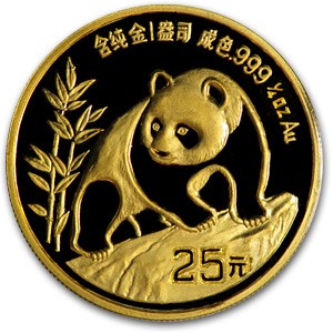 1990 China 1/4 oz Gold Panda BU (Not Sealed) 1990 China 1/4 oz Gold Panda BU (Not Sealed)
