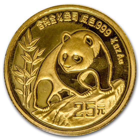 1990 China 1/4 oz Gold Panda Large Date BU (Sealed) 1990 China 1/4 oz Gold Panda Large Date BU (Sealed)