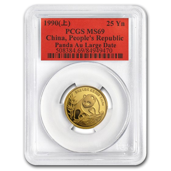 1990 China 1/4 oz Gold Panda MS-69 PCGS (Large Date) 1990 China 1/4 oz Gold Panda MS-69 PCGS (Large Date)