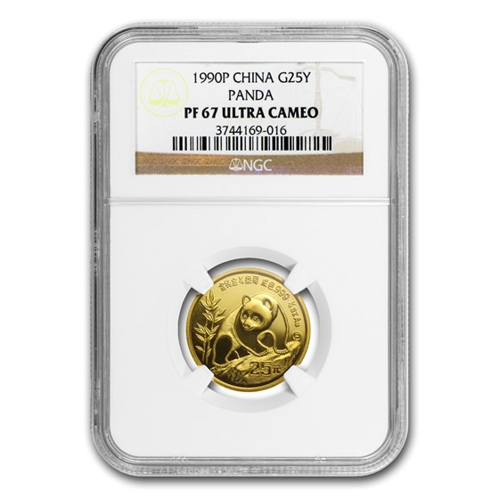 1990 China 1/4 oz Proof Gold Panda PF-67 NGC 1990 China 1/4 oz Proof Gold Panda PF-67 NGC