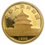 1990 China 1 oz Gold Panda Large Date BU (Sealed)