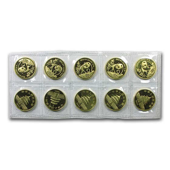 1990 China 1 oz Gold Panda Small Date BU (Sealed Sheet of 10) 1990 China 1 oz Gold Panda Small Date BU (Sealed Sheet of 10)