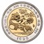 1990 China 2-Coin 1/2 oz Gold & 1/5 oz Ag Bi-Metallic Panda Set