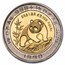 1990 China 2-Coin 1/2 oz Gold & 1/5 oz Ag Bi-Metallic Panda Set
