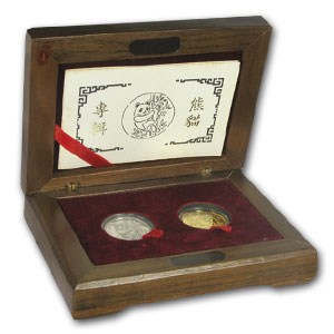 Buy 1990 China 2-Coin Gold/Platinum Elite Panda Prf Set (w/Box COA) | APMEX