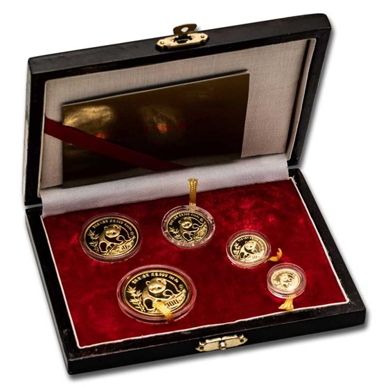 1990 China 5-Coin Gold Panda Proof Set (w/ Dmg. Box & COA) 1990 China 5-Coin Gold Panda Proof Set (w/ Dmg. Box & COA)
