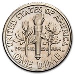 1990-D Roosevelt Dime 50-Coin Roll BU