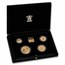 1990 GB 4-Coin Gold Britannia Proof Set (Box, No COA)