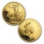 1990 GB 4-Coin Gold Britannia Proof Set (w/Box & COA)